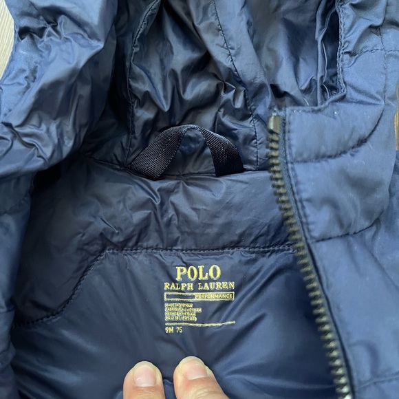 Baby Polo Ralph Lauren navy puffer jacket 9M - Picture 4 of 4